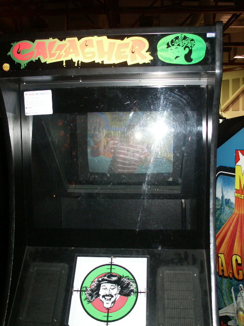 very odd gallagher laserdisc game with gun controls