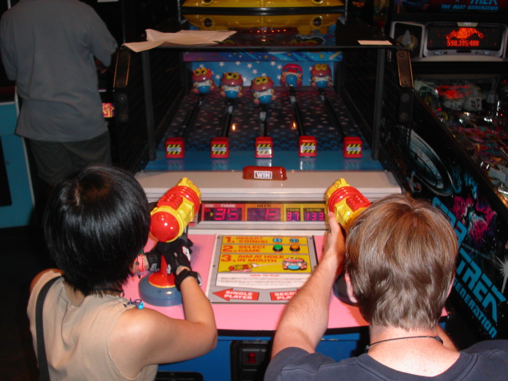 'physical' light gun arcade game